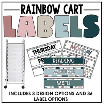 Preview of EDITABLE Boho 10 drawer Rolling Cart Labels