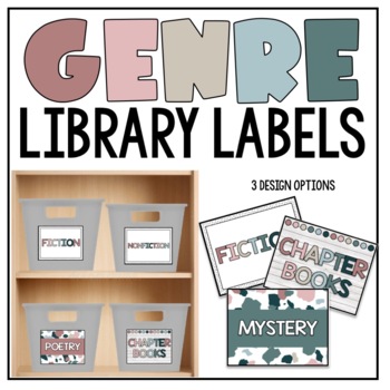 Preview of EDITABLE Boho Classroom Library Genre Labels