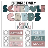 EDITABLE Boho Daily Classroom Schedule Cards