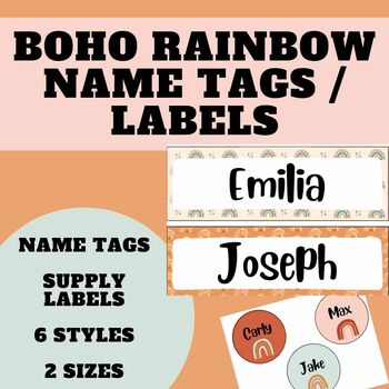 Name Tags - Natural Beige Tones by InspiredCuriosity