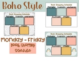 EDITABLE Boho Style Book Shopping Schedule (M-F) Reading Workshop
