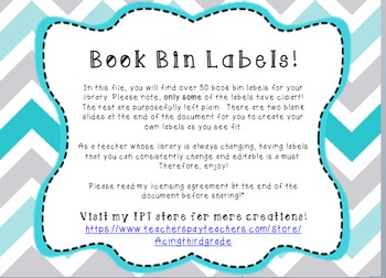 Preview of EDITABLE Library/Book Bin Labels!