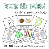 EDITABLE Book Bin Labels: Seasonal, Level, Theme and Autho