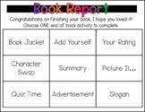 EDITABLE: Book Report Choice Board