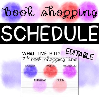 Preview of EDITABLE Book Shopping Schedule