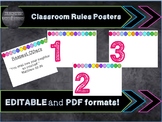EDITABLE Bright Classroom Rules Set