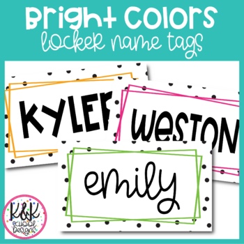 Preview of EDITABLE Bright Neon Colors Classroom Student Locker Desk and Mailbox Name Tags