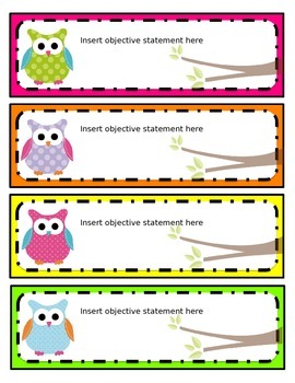 editable owl name tags teaching resources teachers pay teachers