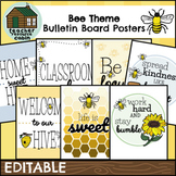 EDITABLE Bulletin Board Poster Templates | Bee Theme Decor