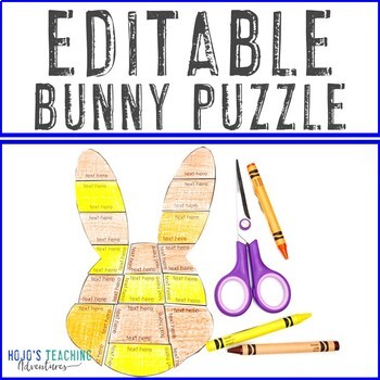 Preview of EDITABLE Easter Bunny Craft - Make your own Spring Activities on ANY Topic!