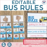 EDITABLE Bus Rules and Safety Procedures Flip Book Interac