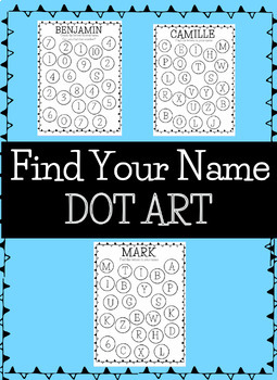 Preview of Find Your Name/Count the Letters in your Name Dot Art Activity