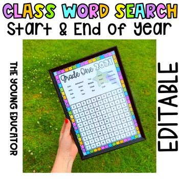 Preview of EDITABLE CLASS WORD SEARCH *BACK TO SCHOOL & END OF YEAR* GIFT/CHRISTMAS