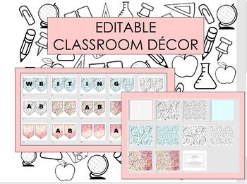 Preview of EDITABLE CLASSROOM DECOR BANNERS ALL SUBJECTS MATH ELA SCIENCE SOCIAL STUDIES