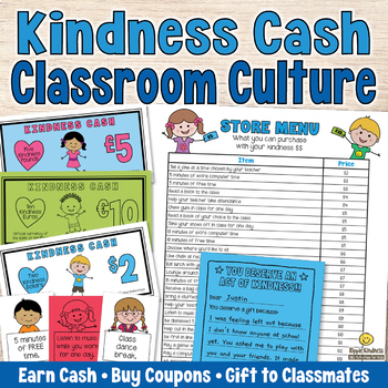 Preview of EDITABLE CLASSROOM MONEY Kindness Cash - Good Behavior Management Coupons System