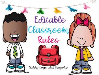 Preview of EDITABLE CLASSROOM RULES MELONHEADZ