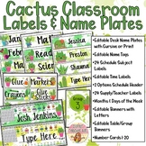 EDITABLE Cactus Classroom Labels | Schedule Cards | Desk N