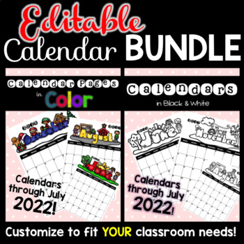 Preview of EDITABLE Calendar Bundle
