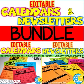 Preview of EDITABLE Calendars & Newsletters BUNDLE