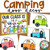EDITABLE Camping Door Decor | S'mores, Camper, Tents, Camp Fire