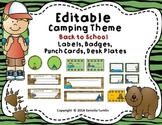 EDITABLE! Camping Theme Deskplates, Behavior Punch Cards, 