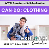 EDITABLE "Can do.." student goal tracking worksheets: Clothing