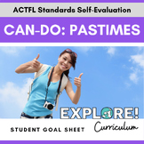 EDITABLE "Can do.." student goal tracking worksheets: Pastimes