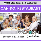 EDITABLE "Can do.." student goal tracking worksheets: Restaurants