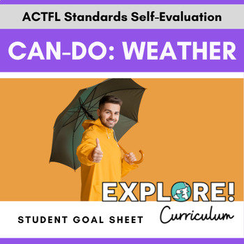 Preview of EDITABLE "Can do.." student goal tracking worksheets: Weather