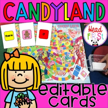 Preview of EDITABLE Candyland Game Cards Sight Words Center USE YOUR OWN BOARD!