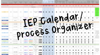 Preview of EDITABLE * Case Carrier or SPED Provider IEP Meeting Schedule/ Process Organizer