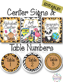 EDITABLE Center Signs & Table Numbers {Jungle Zoo Safari Theme}