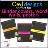 EDITABLE Chalkboard Owl-Themed Binder Covers