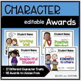Character Classroom Awards - EDITABLE Awards
