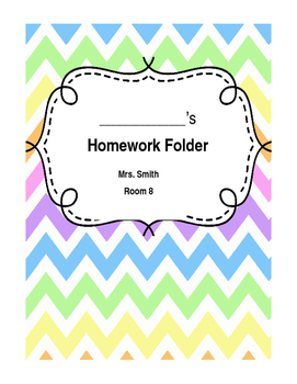 Preview of EDITABLE Chevron Homework Cover Page