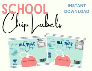 Preview of EDITABLE - Chip Labels for your school staff and students / school TEMPLATE