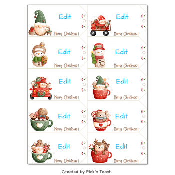 Editable Christmas Gift Tags - Google Slides™ By Pick'n Teach 