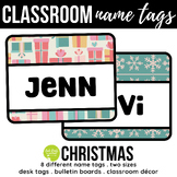 EDITABLE Christmas Name Tags Classroom Label Bulletin Board Decor