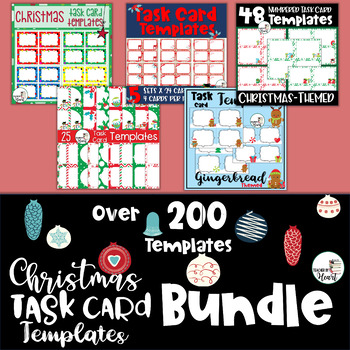 Preview of EDITABLE Christmas Task Card Templates BUNDLE! Save 40%!!