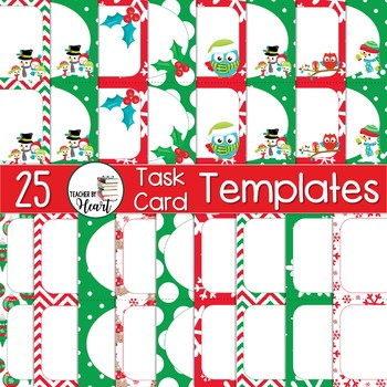 Preview of EDITABLE Christmas Task Card Templates Set #3