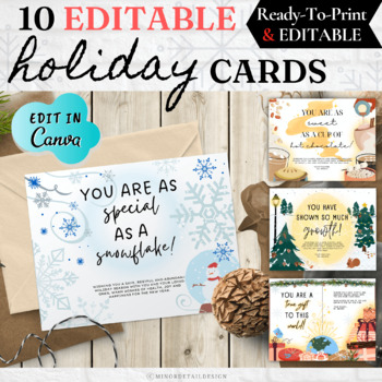 Preview of EDITABLE Christmas Thank You Cards, EDITABLE Christmas Gift Tags, Christmas Gift