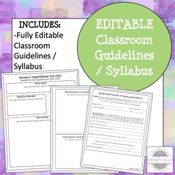Preview of EDITABLE Class Guidelines / Syllabus