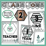 EDITABLE Class Jobs | Farmhouse Themed | Class Numbers | J