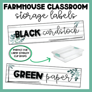Preview of EDITABLE Class Labels | Large Sterilite Clip Box | Farmhouse Themed | Organize