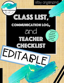 Preview of EDITABLE Class List, Checklists and More!