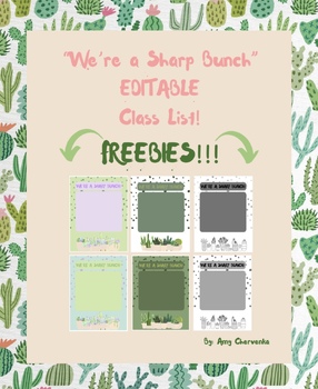 Preview of EDITABLE Class List FREEBIE!