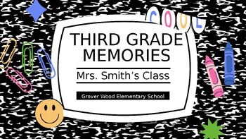Preview of EDITABLE Class Memories Digital Scrapbook PowerPoint Presentation End of Year