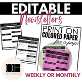 EDITABLE Class Newsletter Template | Weekly & Monthly