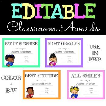 EDITABLE Class Superlatives - End of Year Classroom Awards | TPT