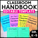 EDITABLE Classroom Handbook, Procedures Routines Class Rul